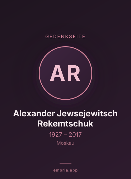 Gedenkportrait von Alexander Jewsejewitsch Rekemtschuk