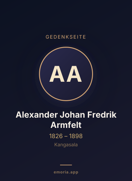 Gedenkportrait von Alexander Johan Fredrik Armfelt