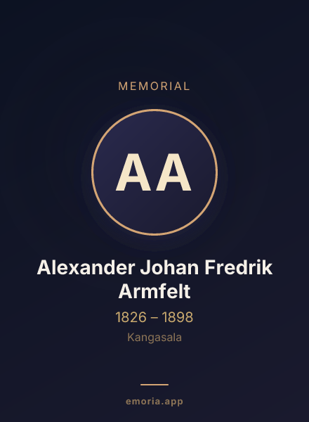 Memorial portrait of Alexander Johan Fredrik Armfelt