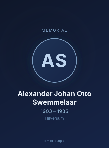Memorial portrait of Alexander Johan Otto Swemmelaar