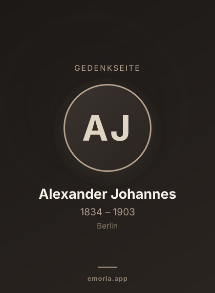Gedenkportrait von Alexander Johannes