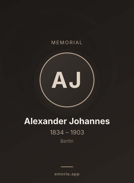 Memorial portrait of Alexander Johannes