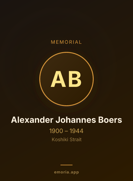 Memorial portrait of Alexander Johannes Boers