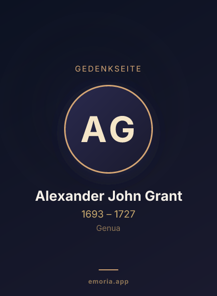 Gedenkportrait von Alexander John Grant