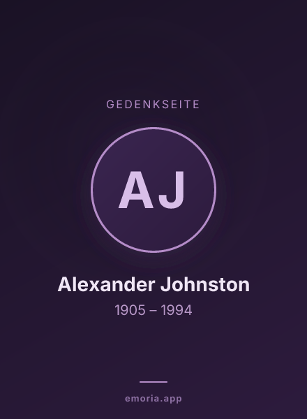 Gedenkportrait von Alexander Johnston