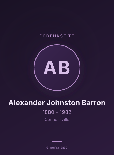 Gedenkportrait von Alexander Johnston Barron