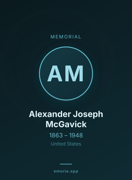 Memorial portrait of Alexander Joseph McGavick