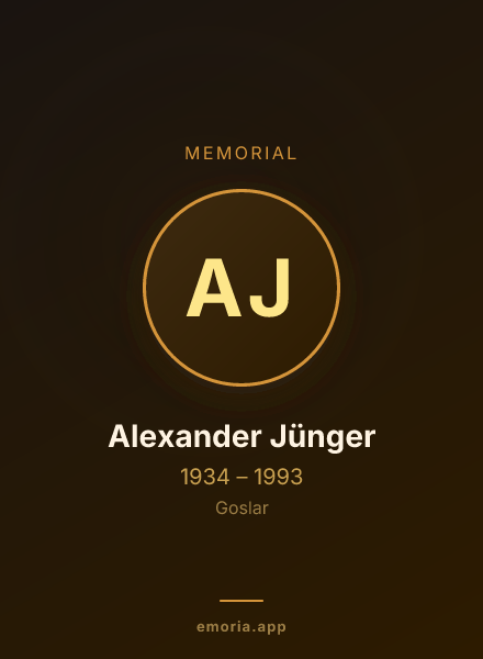 Memorial portrait of Alexander Jünger