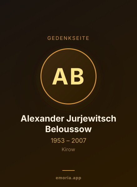 Gedenkportrait von Alexander Jurjewitsch Beloussow