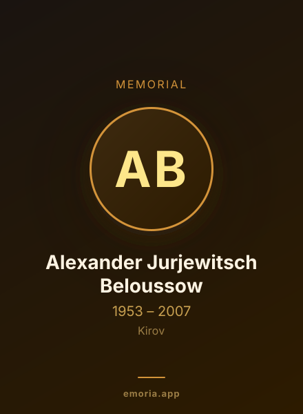 Memorial portrait of Alexander Jurjewitsch Beloussow