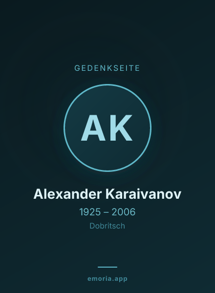 Gedenkportrait von Alexander Karaivanov