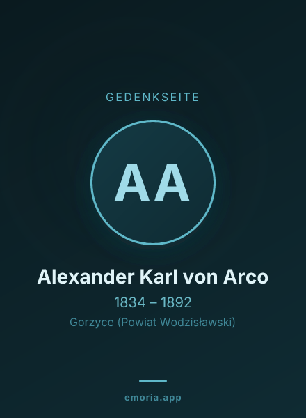 Gedenkportrait von Alexander Karl von Arco
