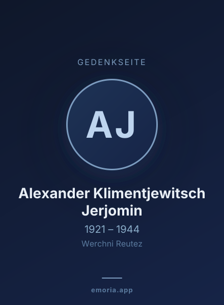Gedenkportrait von Alexander Klimentjewitsch Jerjomin