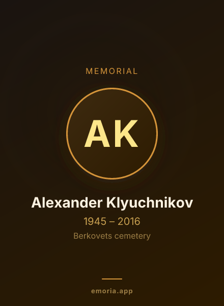 Memorial portrait of Alexander Klyuchnikov