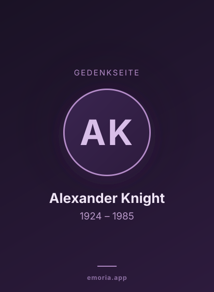 Gedenkportrait von Alexander Knight