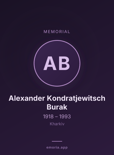 Memorial portrait of Alexander Kondratjewitsch Burak