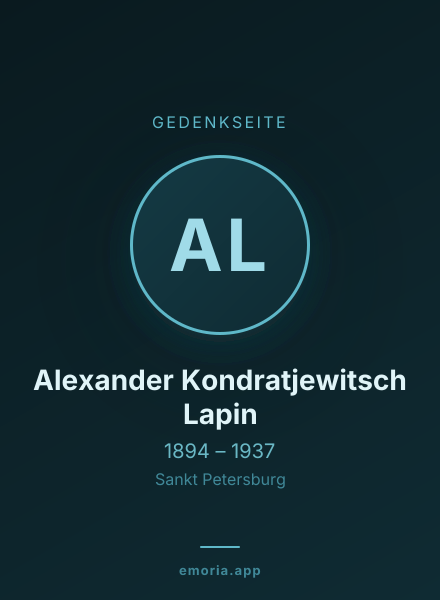 Gedenkportrait von Alexander Kondratjewitsch Lapin