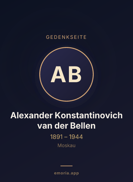 Gedenkportrait von Alexander Konstantinovich van der Bellen