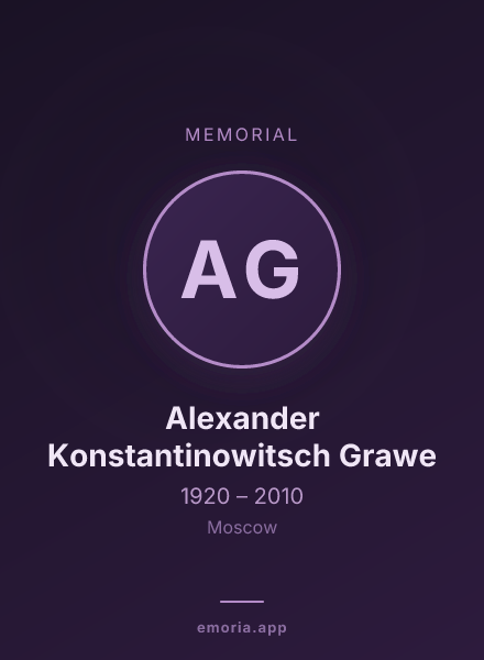 Memorial portrait of Alexander Konstantinowitsch Grawe