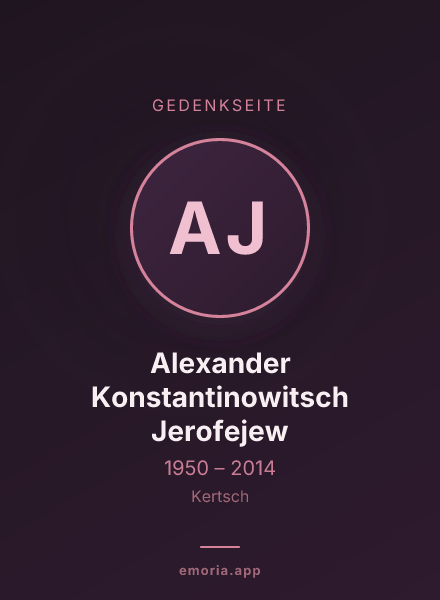 Gedenkportrait von Alexander Konstantinowitsch Jerofejew
