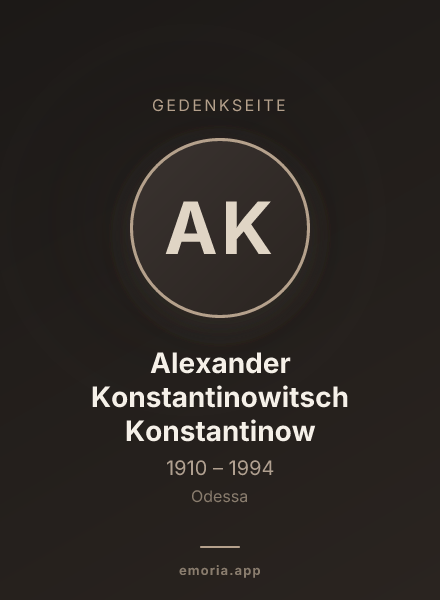 Gedenkportrait von Alexander Konstantinowitsch Konstantinow