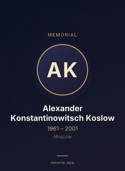 Memorial portrait of Alexander Konstantinowitsch Koslow