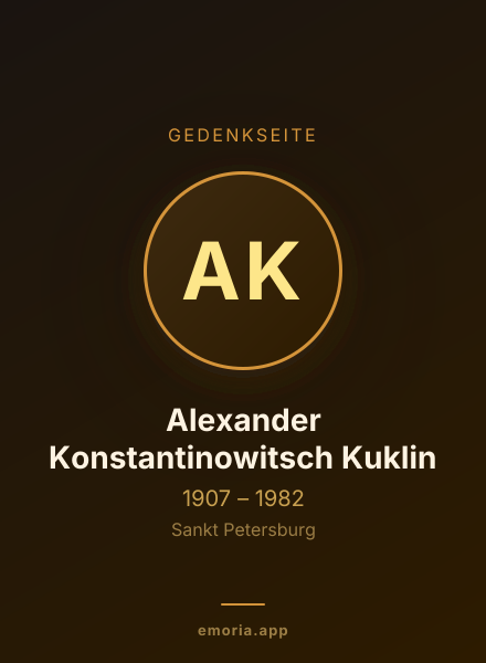 Gedenkportrait von Alexander Konstantinowitsch Kuklin