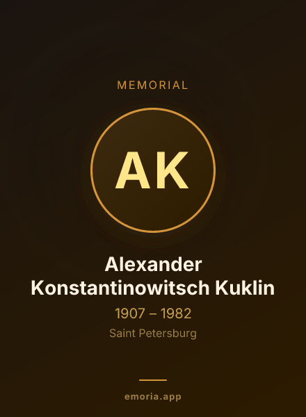 Memorial portrait of Alexander Konstantinowitsch Kuklin
