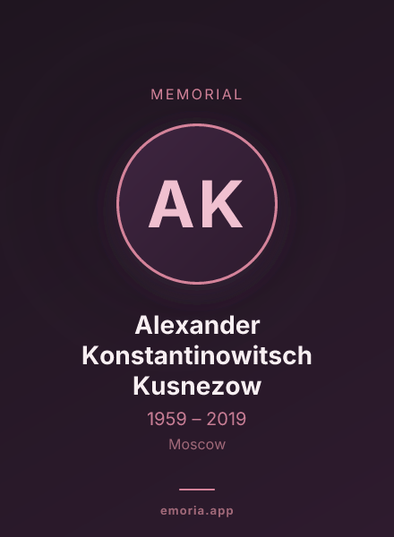Memorial portrait of Alexander Konstantinowitsch Kusnezow