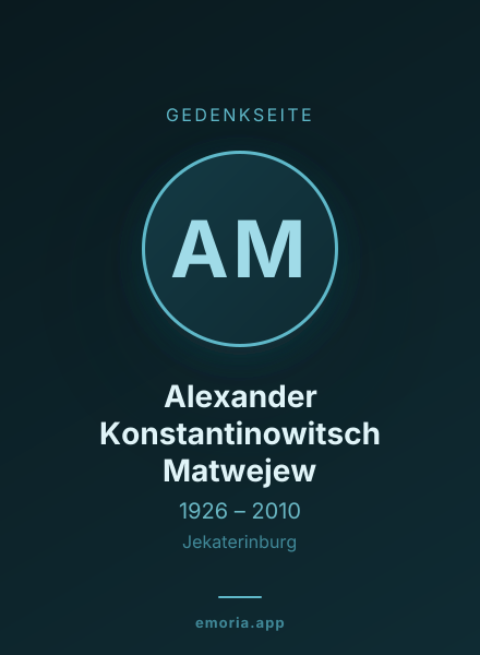 Gedenkportrait von Alexander Konstantinowitsch Matwejew
