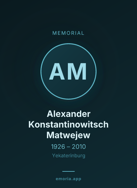 Memorial portrait of Alexander Konstantinowitsch Matwejew