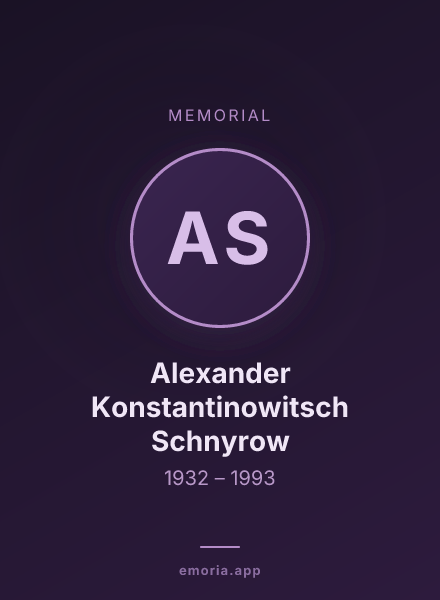 Memorial portrait of Alexander Konstantinowitsch Schnyrow