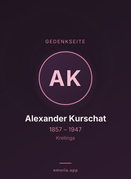 Gedenkportrait von Alexander Kurschat