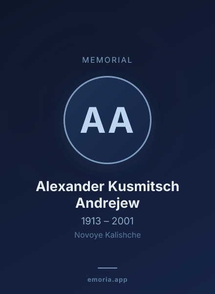 Memorial portrait of Alexander Kusmitsch Andrejew