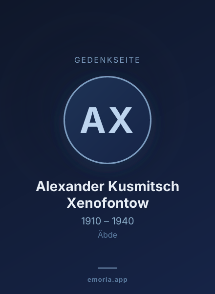 Gedenkportrait von Alexander Kusmitsch Xenofontow