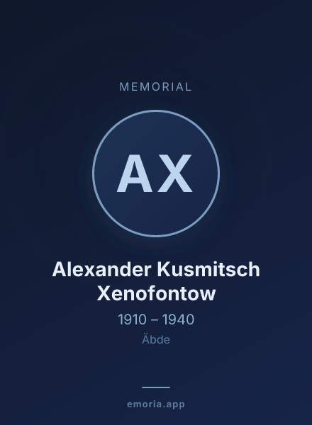 Memorial portrait of Alexander Kusmitsch Xenofontow