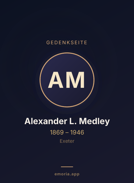 Gedenkportrait von Alexander L. Medley