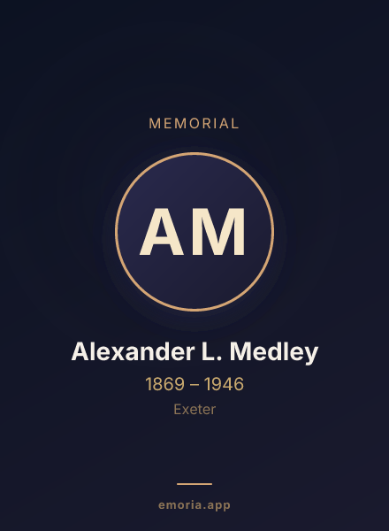 Memorial portrait of Alexander L. Medley