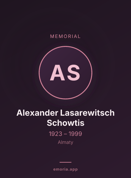 Memorial portrait of Alexander Lasarewitsch Schowtis