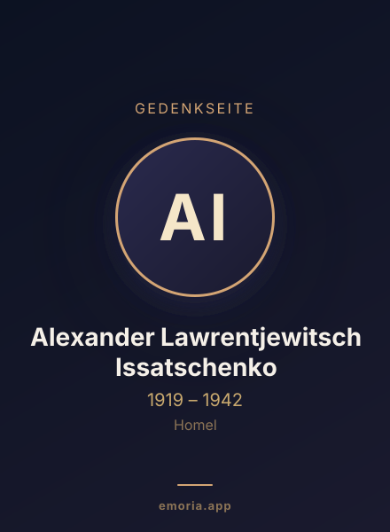 Gedenkportrait von Alexander Lawrentjewitsch Issatschenko