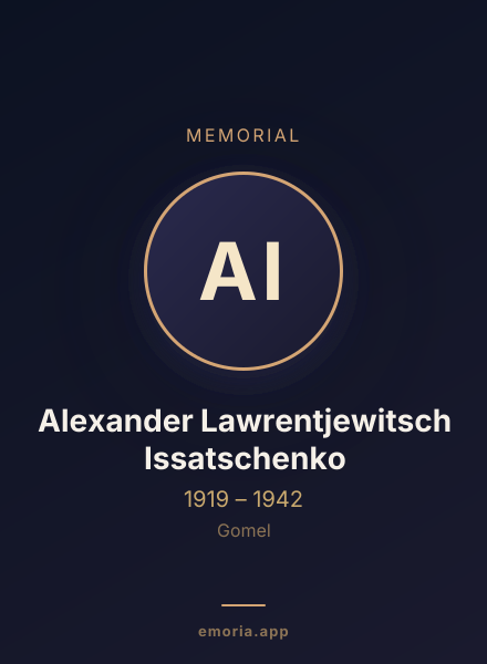 Memorial portrait of Alexander Lawrentjewitsch Issatschenko
