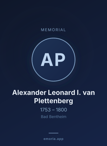Memorial portrait of Alexander Leonard I. van Plettenberg