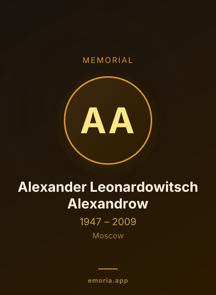 Memorial portrait of Alexander Leonardowitsch Alexandrow