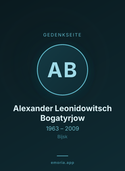 Gedenkportrait von Alexander Leonidowitsch Bogatyrjow