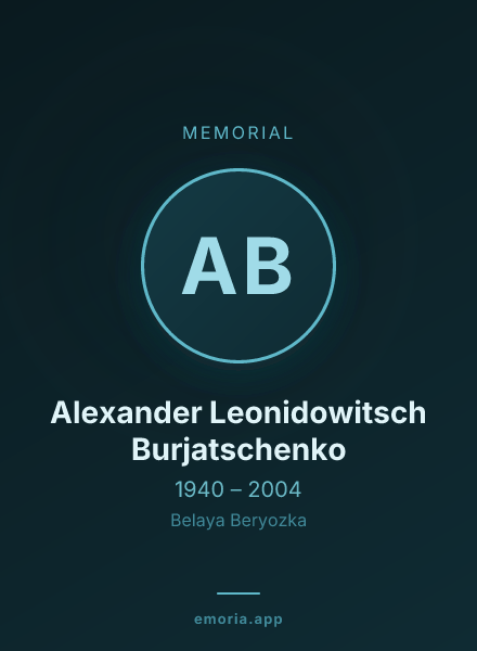 Memorial portrait of Alexander Leonidowitsch Burjatschenko