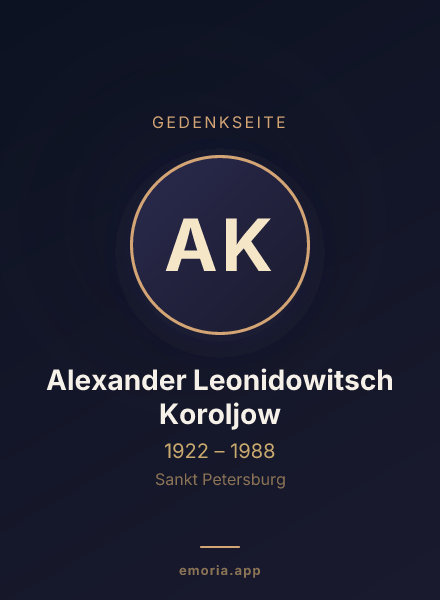 Gedenkportrait von Alexander Leonidowitsch Koroljow