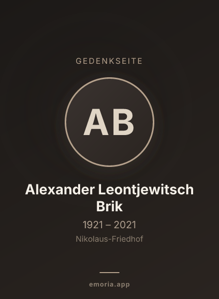 Gedenkportrait von Alexander Leontjewitsch Brik