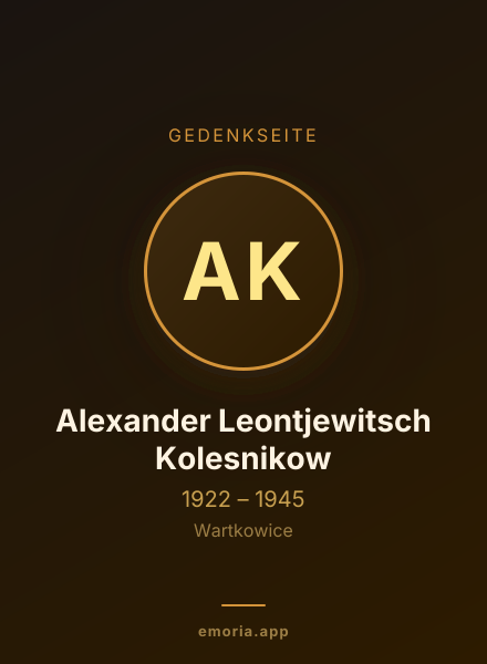 Gedenkportrait von Alexander Leontjewitsch Kolesnikow