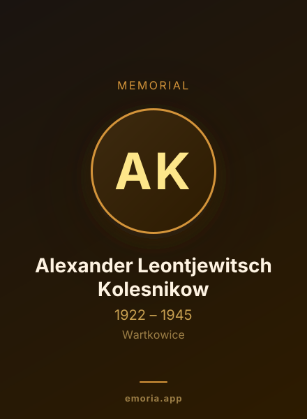 Memorial portrait of Alexander Leontjewitsch Kolesnikow