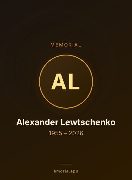Memorial portrait of Alexander Lewtschenko
